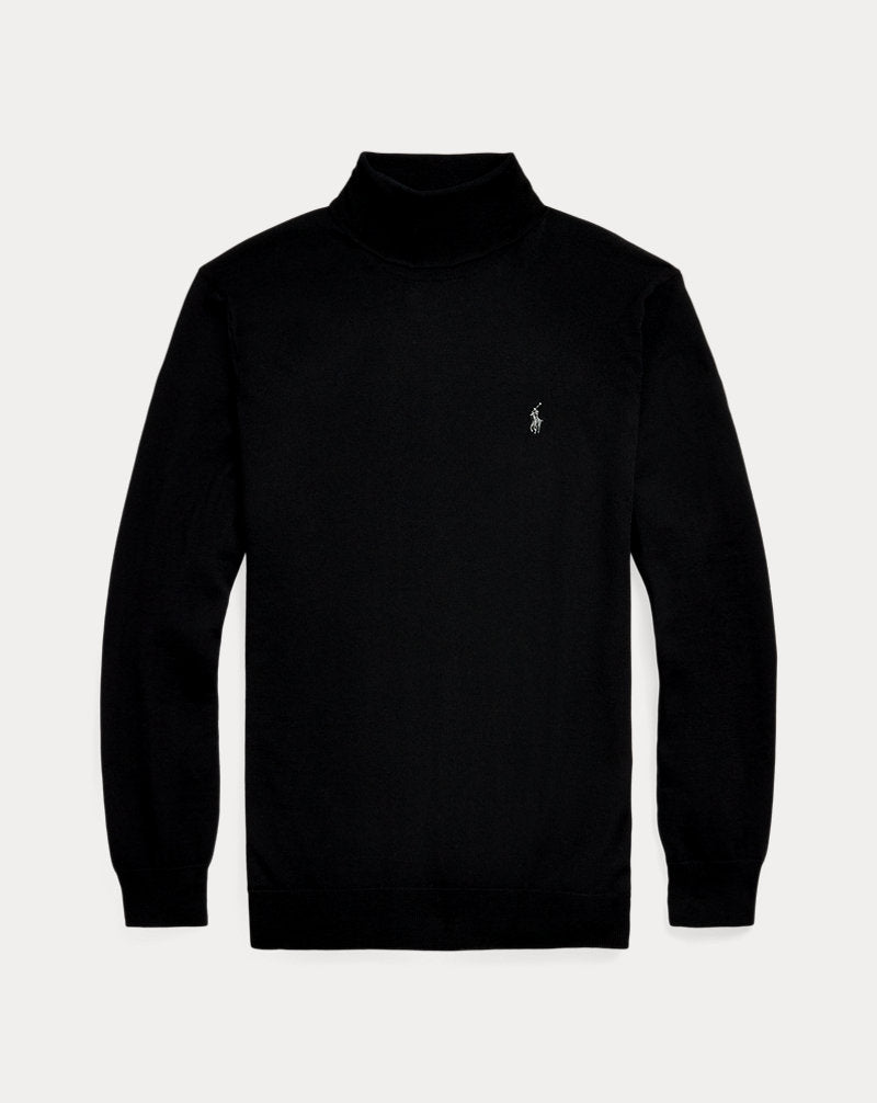 Maglia dolcevita in lana lavabile — Nero Polo