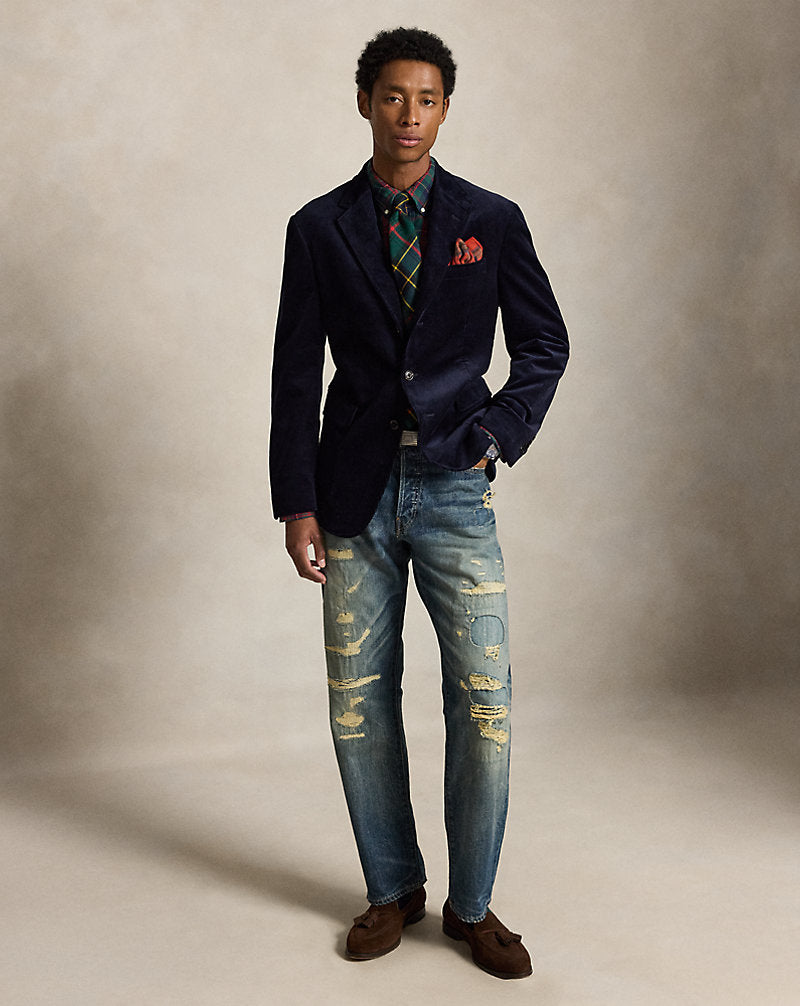Giacca Polo in velluto Tailored-Fit — Blu navy autunnale