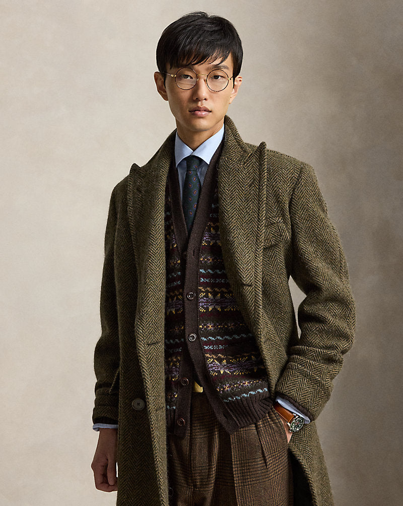 Il cappotto Polo in tweed spina di pesce — Loden multicolore