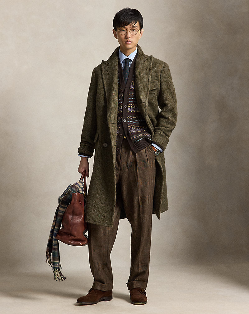 Il cappotto Polo in tweed spina di pesce — Loden multicolore