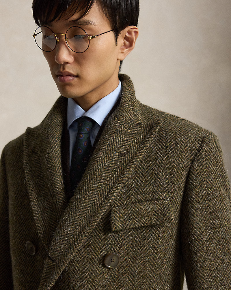 Il cappotto Polo in tweed spina di pesce — Loden multicolore