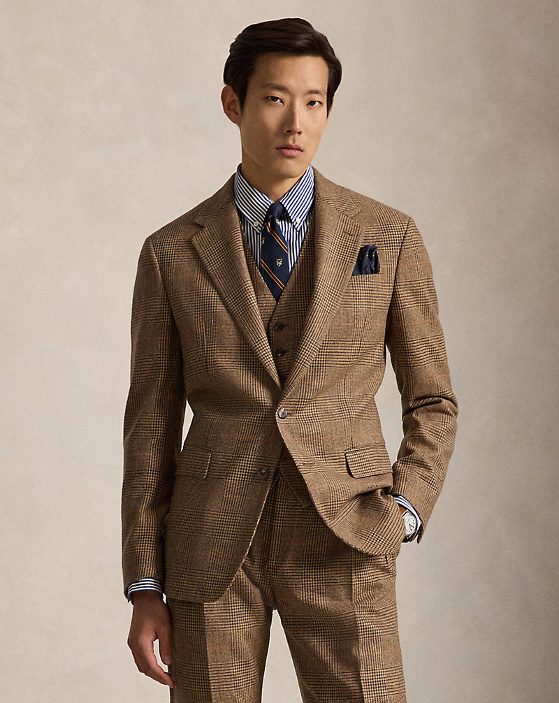 Abito Polo Tailored principe di Galles — Color cuoio/marrone