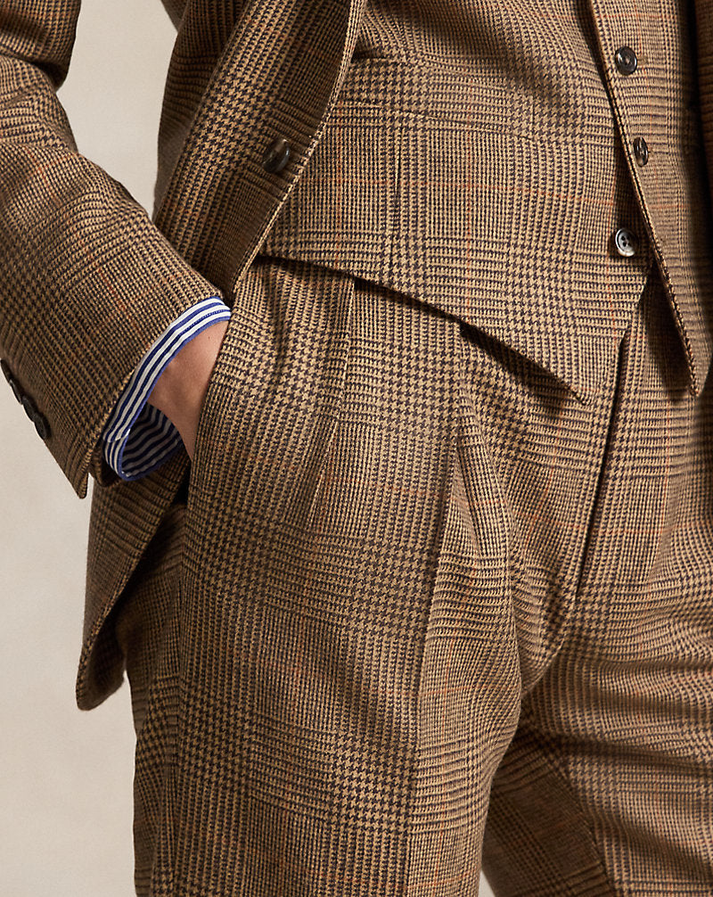 Abito Polo Tailored principe di Galles — Color cuoio/marrone