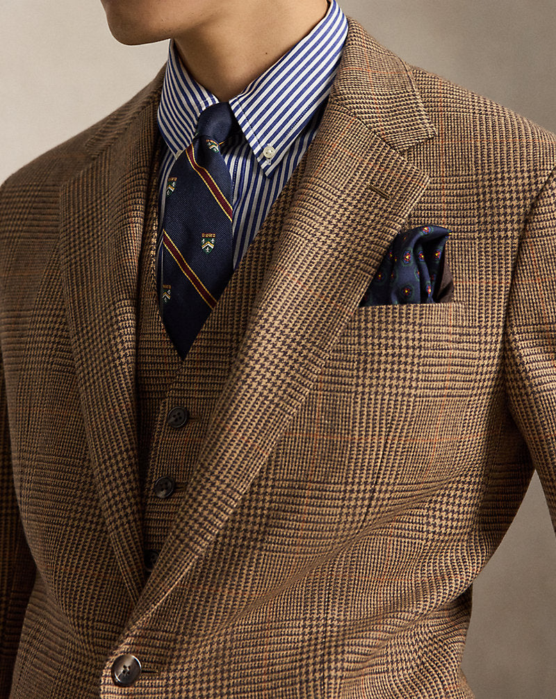 Abito Polo Tailored principe di Galles — Color cuoio/marrone