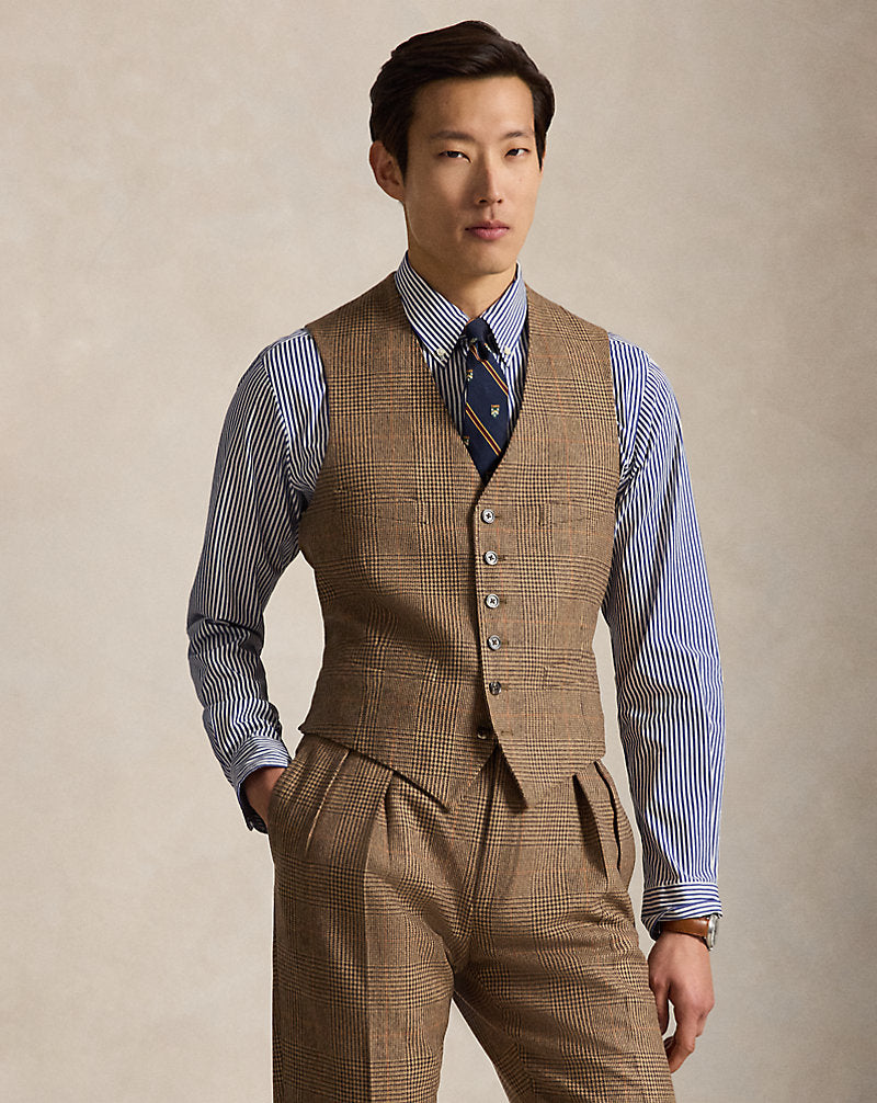 Abito Polo Tailored principe di Galles — Color cuoio/marrone