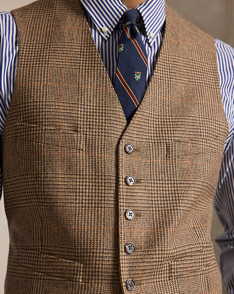 Abito Polo Tailored principe di Galles — Color cuoio/marrone