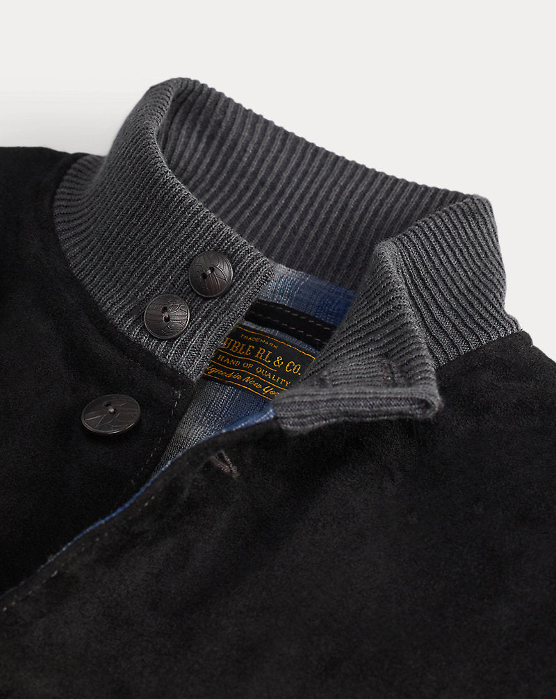 Bomber in camoscio — Nero vintage