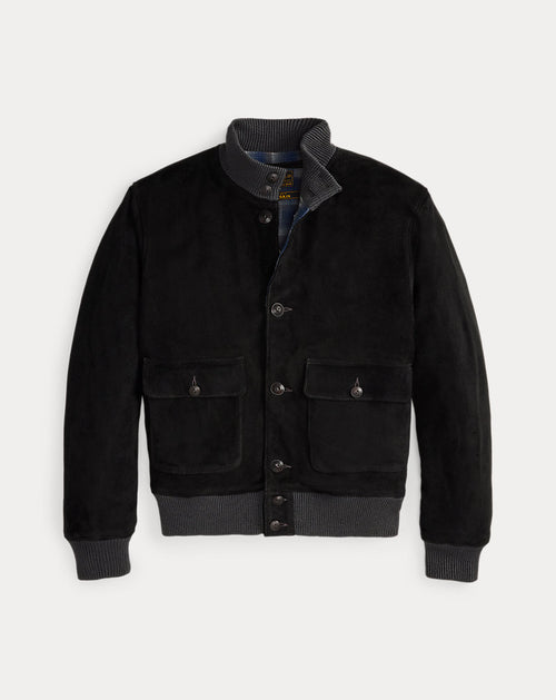 Bomber in camoscio — Nero vintage
