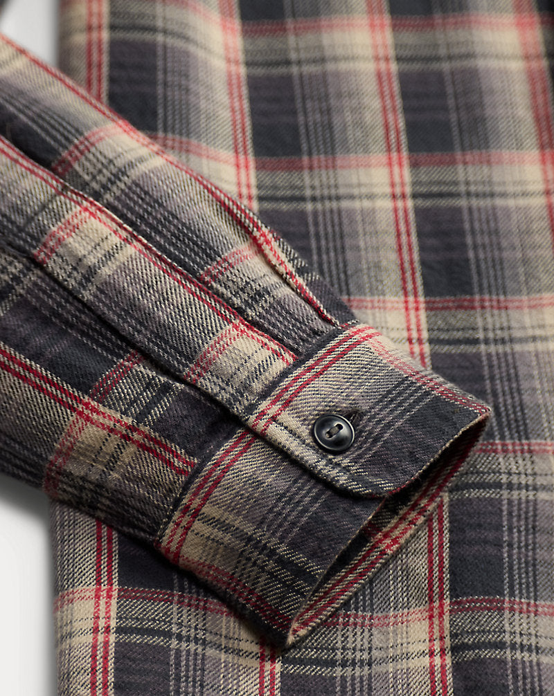 Camicia scozzese in twill — Grigio/Rosso