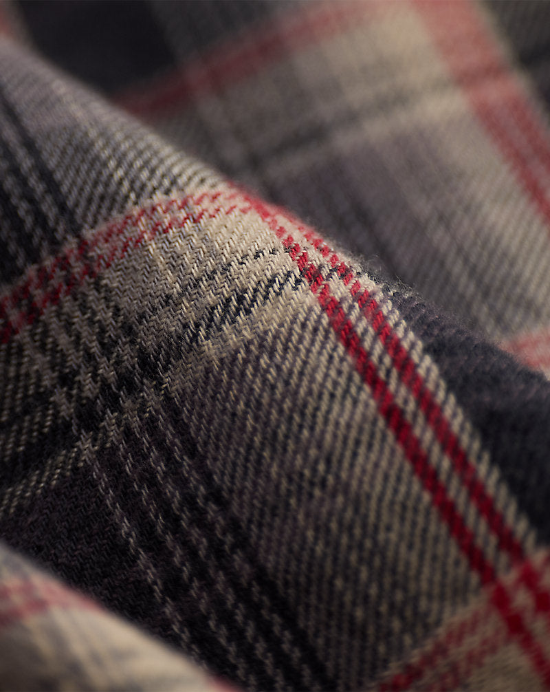 Camicia scozzese in twill — Grigio/Rosso