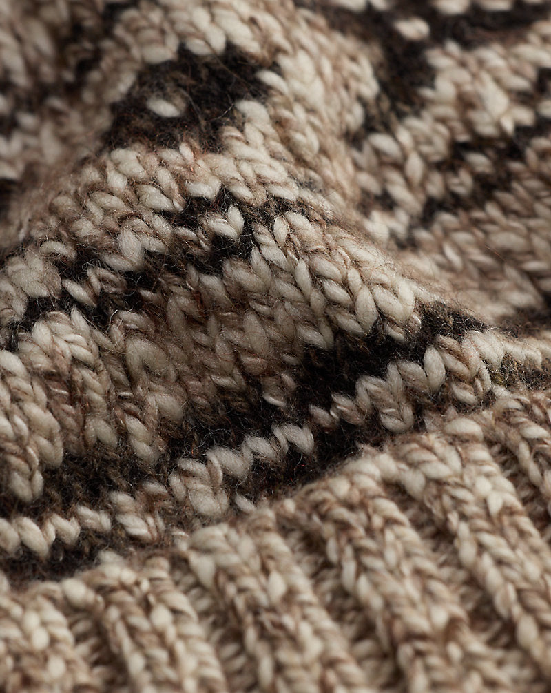 Berretto in misto lana Fair Isle — Marrone/Color cuoio