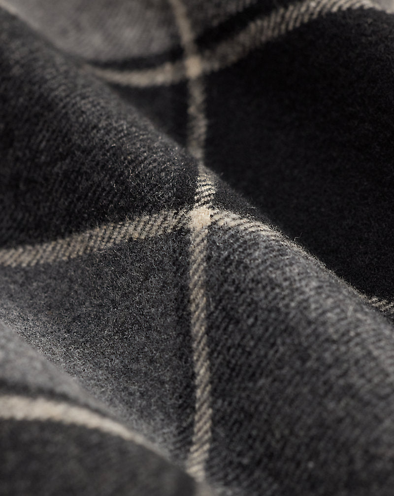 Giacca a camicia western twill scozzese — Grigio/Nero