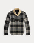 Giacca a camicia western twill scozzese — Grigio/Nero