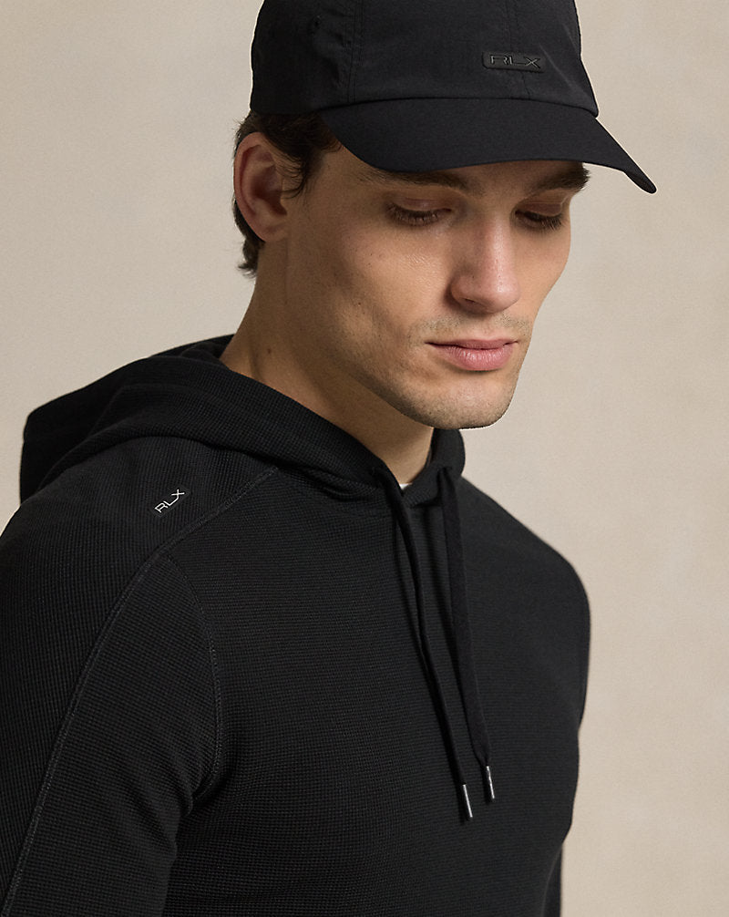 Felpa in tessuto tecnico con cappuccio — Nero Polo
