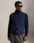 Gilet trapuntato con cerniera — Blu navy raffinato