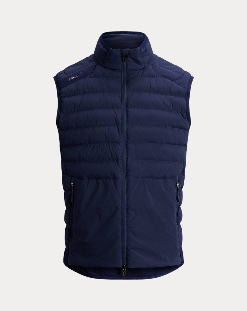 Gilet trapuntato con cerniera — Blu navy raffinato