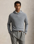Maglia in cashmere con cappuccio — Grigio metallico mélange