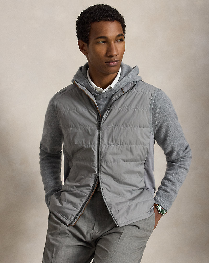 Maglia in cashmere con cappuccio — Grigio metallico mélange