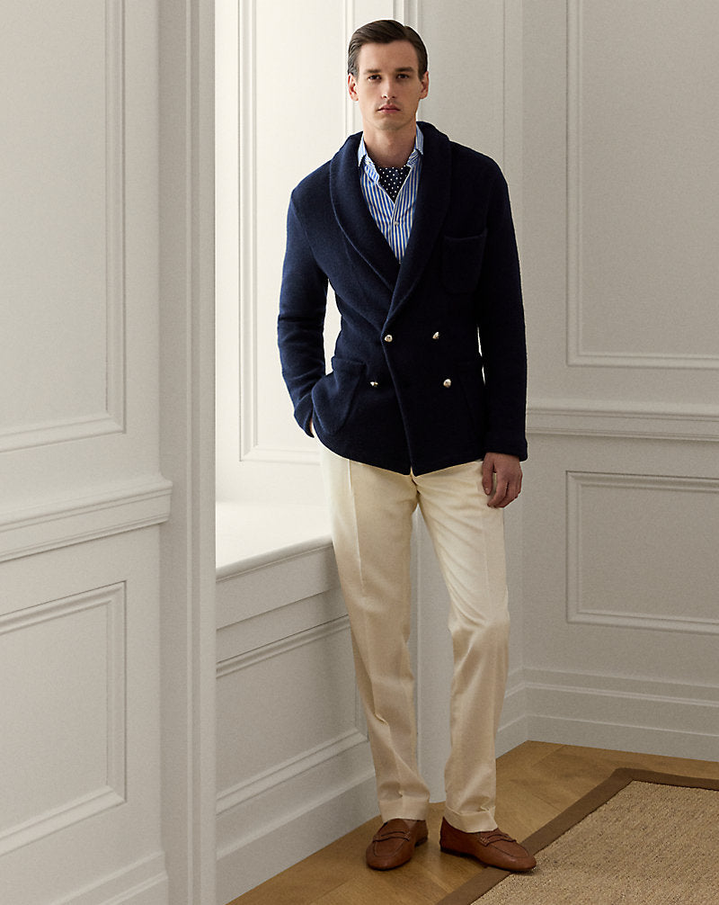 Cardigan a blazer in cashmere — Navy Chairman classico