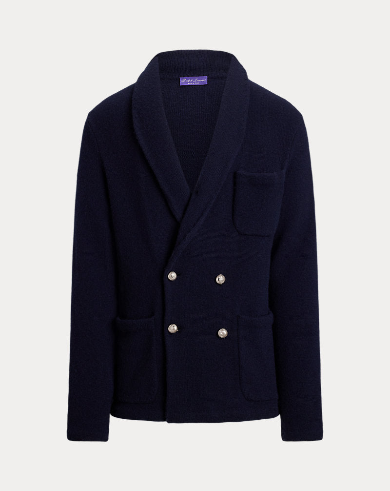 Cardigan a blazer in cashmere — Navy Chairman classico