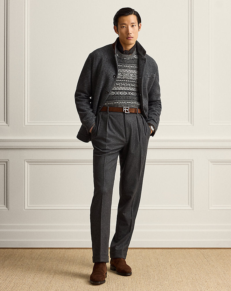 Maglia in misto cashmere Fair Isle — Grigio multicolore
