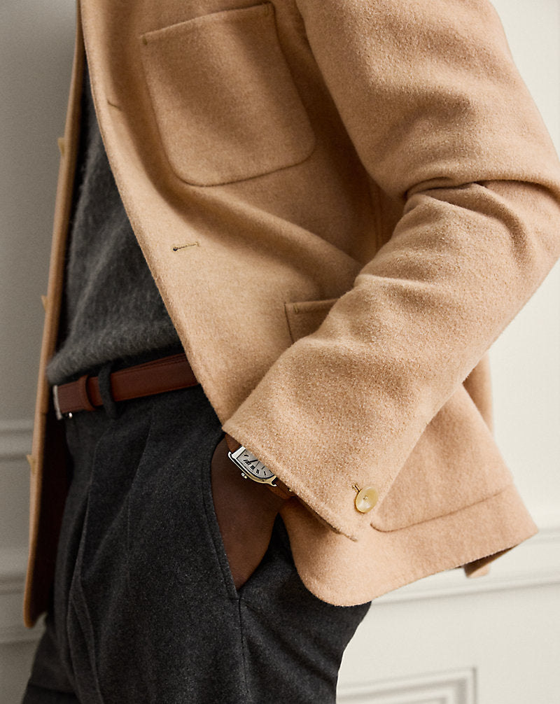 Giacca in cashmere confezionata a mano — Cammello