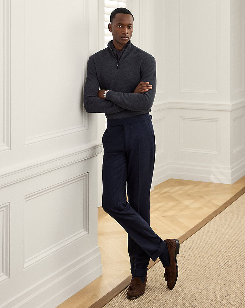 Pantaloni Gregory in flanella — Blu navy