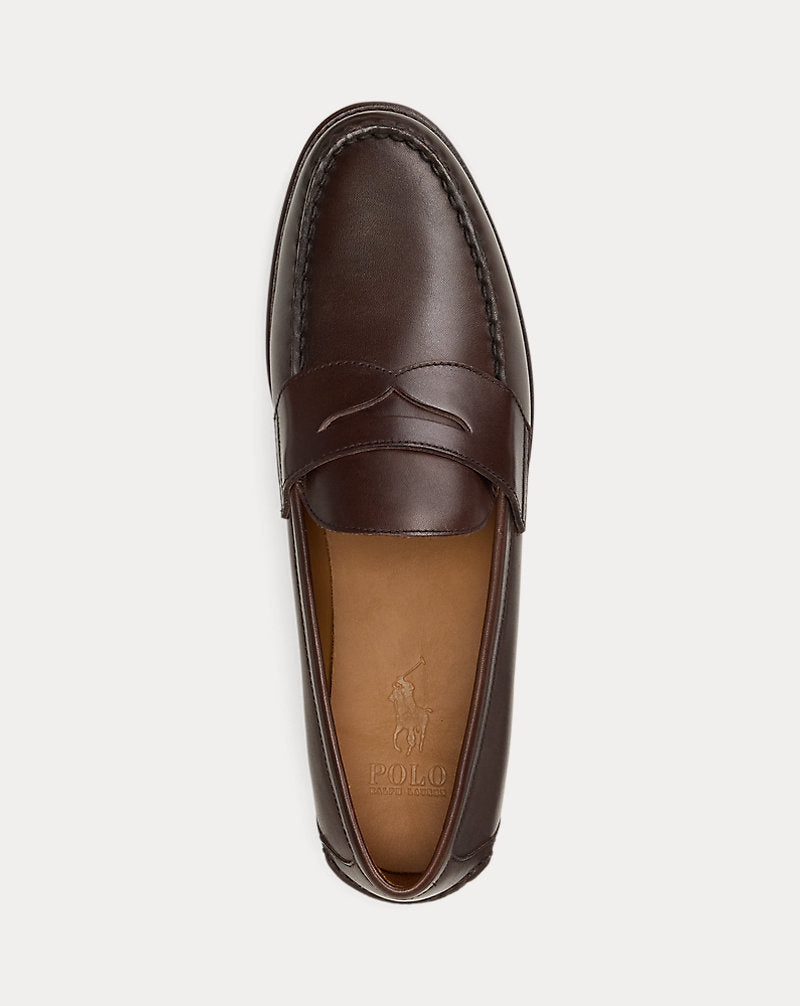 Penny loafer Alston in pelle brunita — Marrone scuro