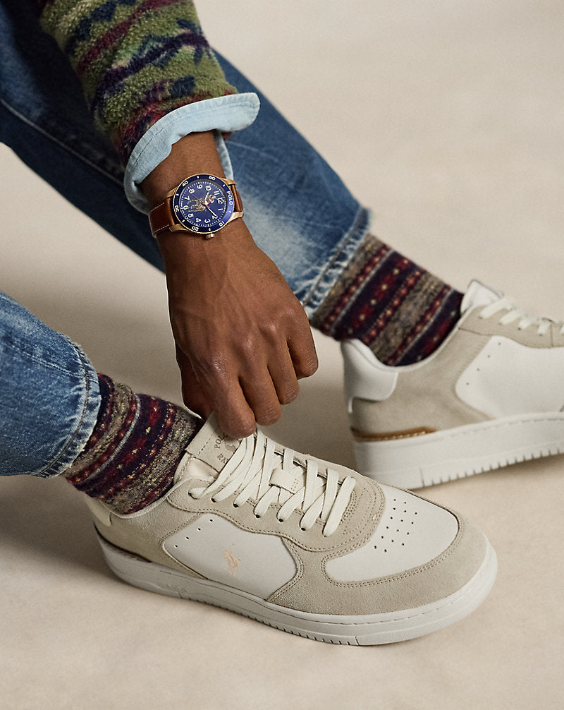 Sneaker Masters Court pelle e camoscio — Frappè/Écru