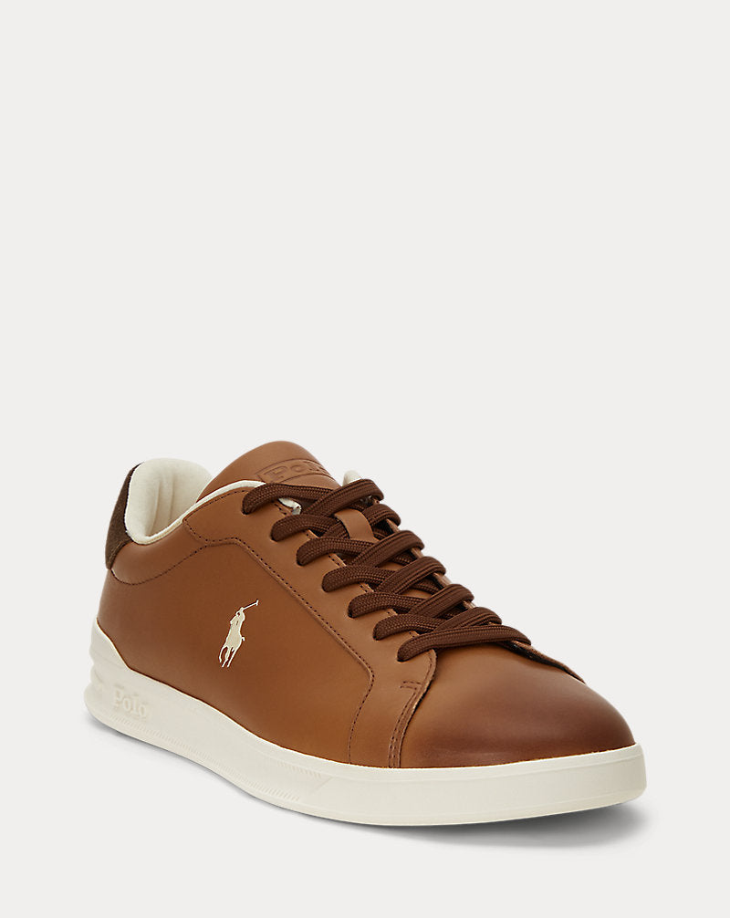Sneaker Heritage Court II in pelle — Color cuoio/Écru