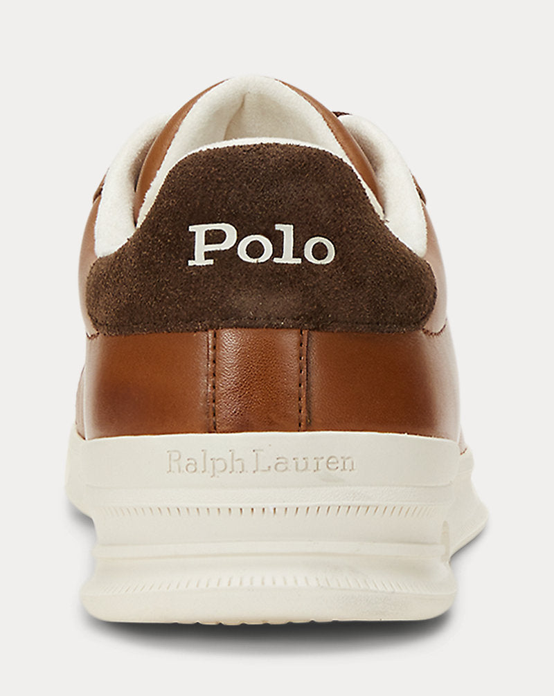 Sneaker Heritage Court II in pelle — Color cuoio/Écru