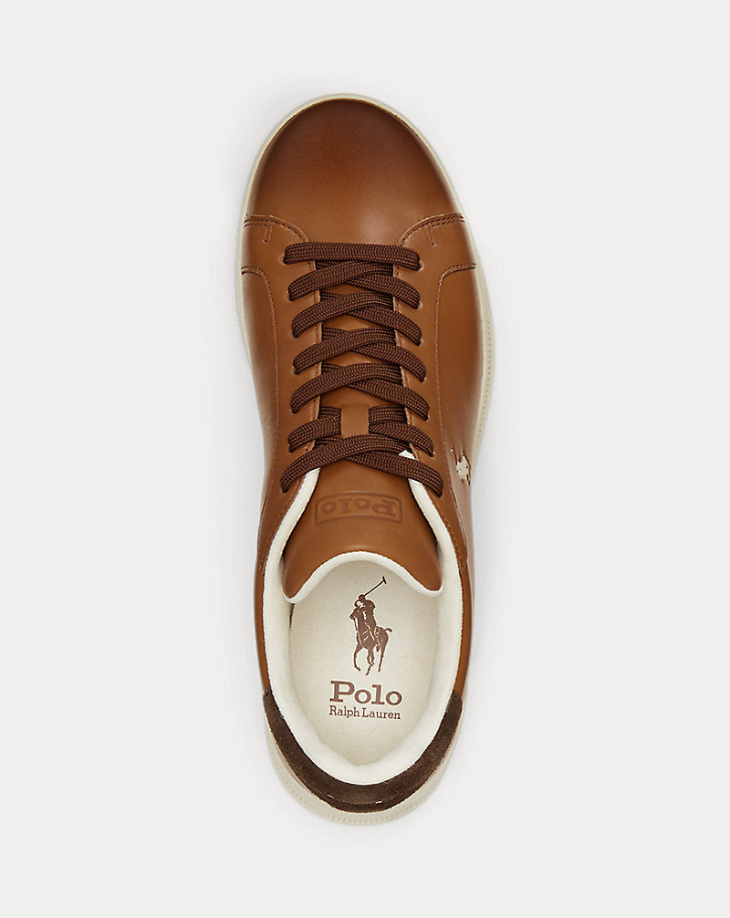 Sneaker Heritage Court II in pelle — Color cuoio/Écru