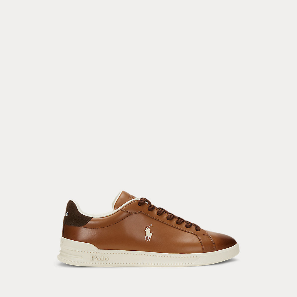 Sneaker Heritage Court II in pelle — Color cuoio/Écru