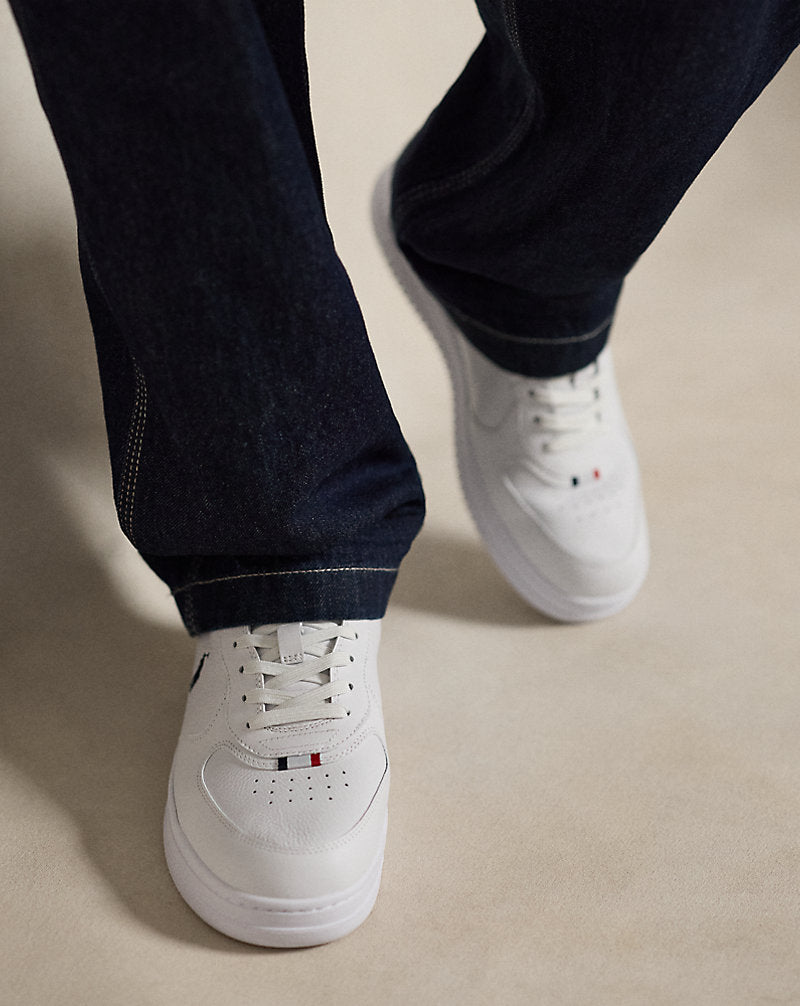 Sneaker Masters Court in pelle — Bianco/Blu navy/Rosso