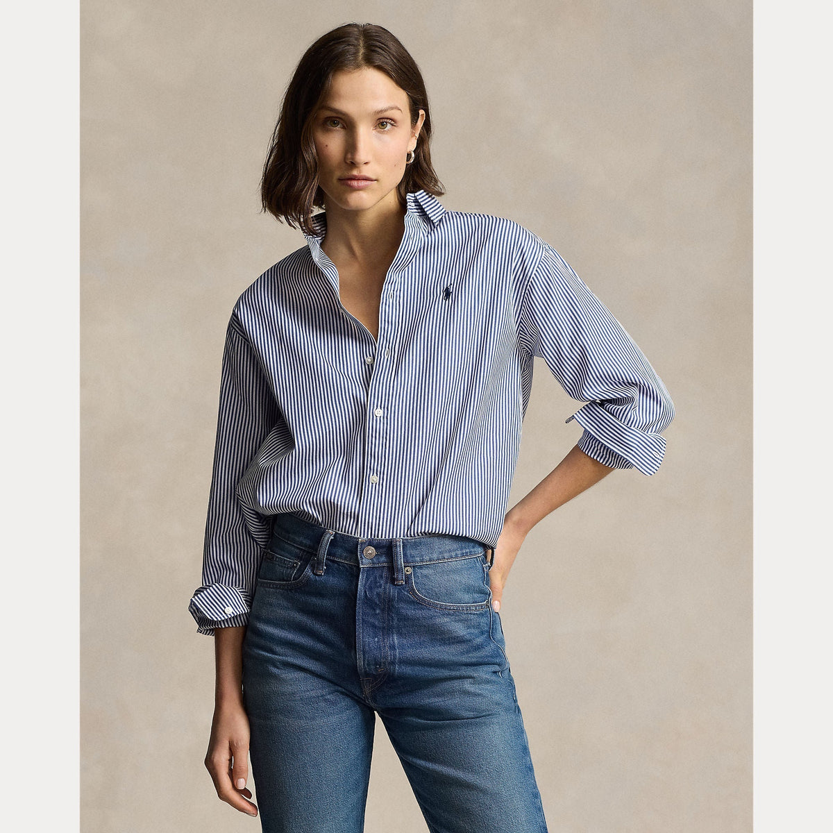 RELAXED FIT STRIPED COTTON SHIRT – Accessorio premium elegante