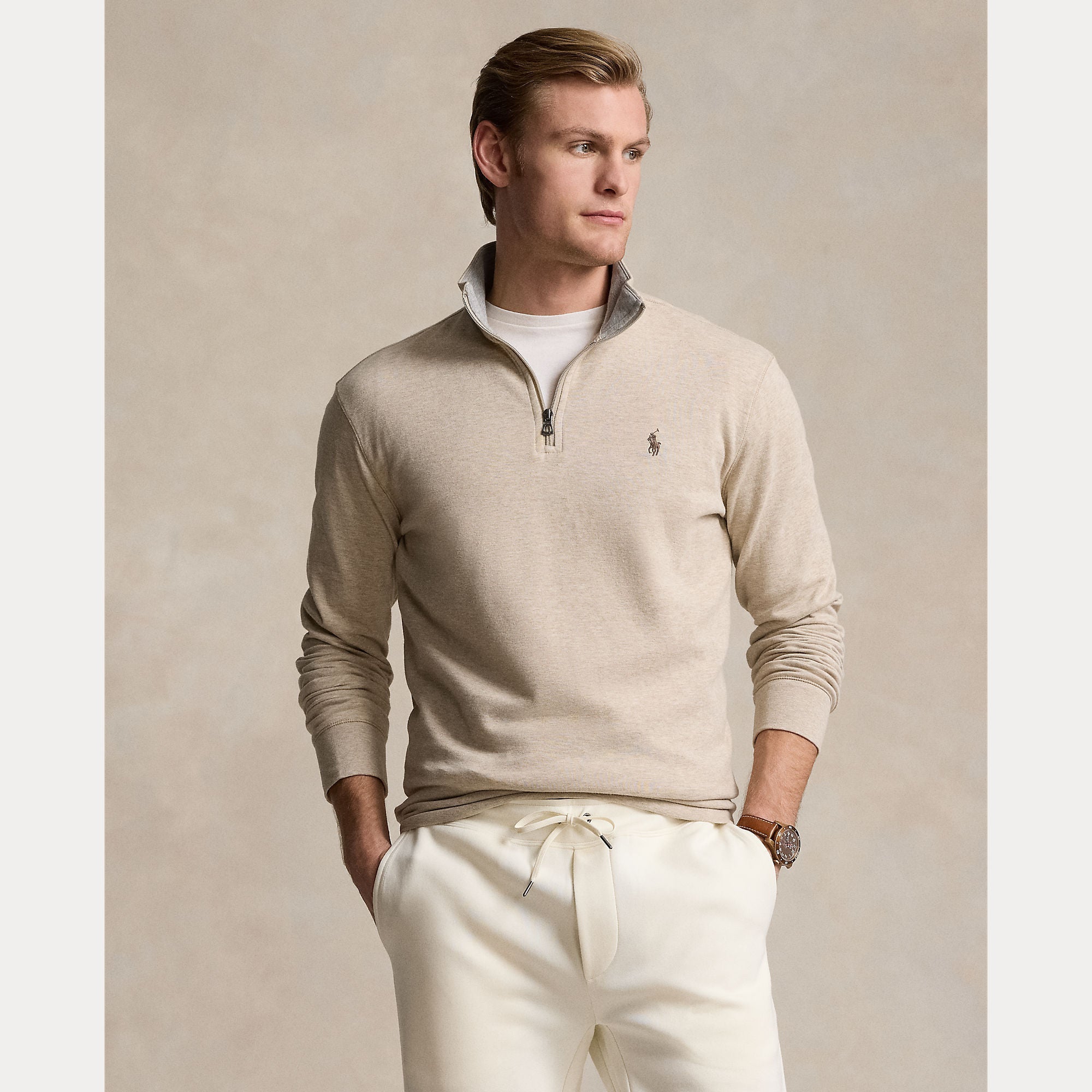 LUXURY JERSEY QUARTER-ZIP PULLOVER – Accessorio premium elegante